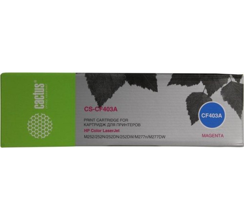 -/ Картридж лазерный Cactus CS-CF403A CF403A пурпурный (1400стр.) для HP CLJ M252/252N/252DN/252DW/M277