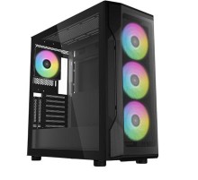 Корпус ПК без блока питания/ Case SAMA S40 Black, Midi-Tower, TG, 4x120mm ARGB, 2xUSB 3.0 + 1xUSB 3.1 Type-C, ATX, mATX, mITX Black