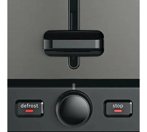 Тостер Bosch/ Тостер Bosch, 2 отделения, 7 уровней прожарки, электромеханическое управление, поддон для крошек, мощность 970 Вт, функция разморозки, подогрев, КНОПКА "Stop", цвет графитовый/черный