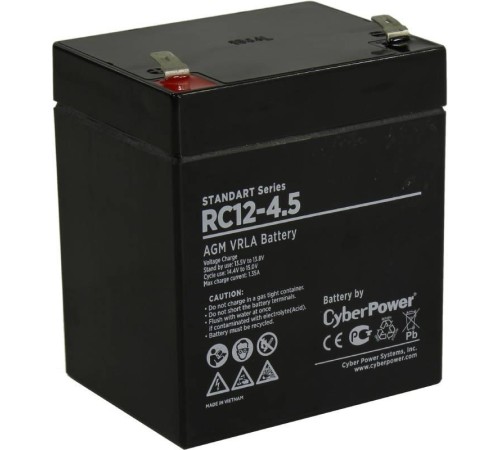 Аккумуляторная батарея SS CyberPower RC 12-4.5 / 12 В 4,5 Ач Аккумуляторная батарея SS CyberPower RC 12-4.5 / 12 В 4,5 Ач