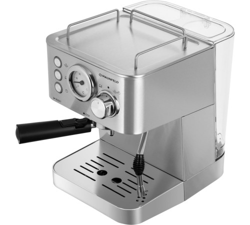 Кофемашина рожкового типа MAUNFELD/ Кофемашина рожкового типа MAUNFELD MF-721S PRO, мощность 1140 Вт, давление 15 бар, капучинатор, возможность приготовления 2 чашек, цвет нержавеющая сталь