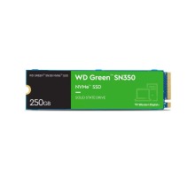 Твердотельный накопитель/ WD SSD Green SN350 NVMe, 250GB, M.2(22x80mm), NVMe, PCIe 3.0 x4, 3D TLC, R/W 2400/900MB/s, IOPs 160 000/150 000, TBW 40, DWPD 0.3 (12 мес.)