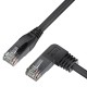 GCR Патч-корд прямой 1.0m UTP кат.5e, черный, левый угол, литой, ethernet high speed, RJ45, T568B, GCR-53127