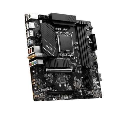 Материнская плата MSI PRO B760M-A WIFI DDR4,B760,LGA1700,4DDR4,2PCI-Ex16,1PCI-Ex1,2M.2,4SATA3,2USB3.2 Gen2,7USB
