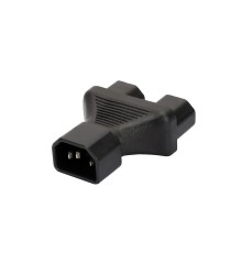4PH Переходник разветвитель C14 - C13 х2 двойной, прямой, черный, 4PH-R90289