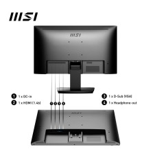 Монитор LCD PRO MP223 21.5'' 16:9 1920х1080(FHD) VA, nonGLARE, 100 Hz, 250 cd/m2, H178°/V178°, 3000:1, 100M:1, 16.7M, 1ms, VGA, HDMI, Tilt, 1Y, Black (Вскрытая упаковка)