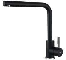 Смеситель GRANFEST GRANFEST QUARZ Смеситель для кухни, Г-образный, черный