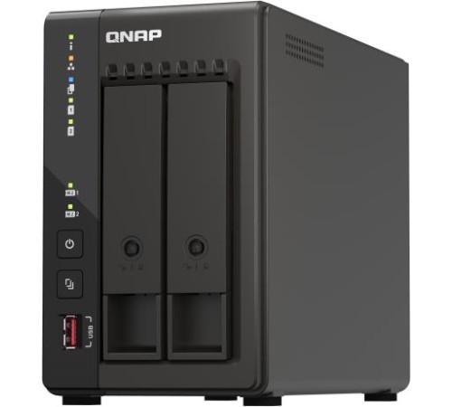 Сетевое хранилище без дисков/ SMB QNAP TS-253E-8G NAS, 2-tray w/o HDD. 2xHDMI-port. 4-core Celeron J6412 2-2.6 GHz, 8GB DDR, 2x2.5Gb LAN, 2 x M.2 2280 PCIe Gen 3 x2, 2x USB 3.2 Gen 2 (10Gbps) Port, 2x USB 2.0 port Сетевое хранилище без дисков/ SMB QNAP TS-253E-8G NAS, 2-tray w/o HDD. 2xHDMI-port. 4-core Celeron J6412 2-2.6 GHz, 8GB DDR, 2x2.5Gb LAN, 2 x M.2 2280 PCIe Gen 3 x2, 2x USB 3.2 Gen 2 (10Gbps) Port, 2x USB 2.0 port