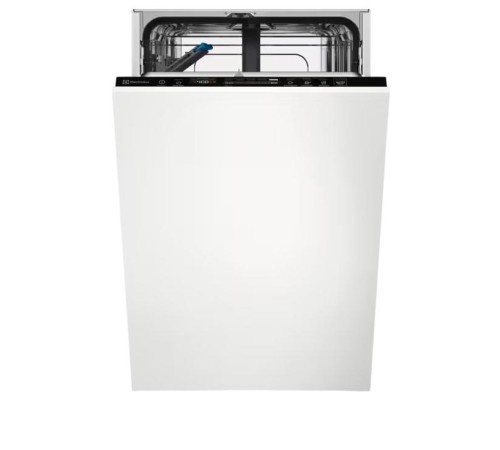 Встраиваемые посудомоечные машины ELECTROLUX/ Встраиваемая узкая посудомоечная машина, загрузка на 9 комплектов посуды, сенсорное управление, 8 программ, 44.6x55x82 см, черный цвет, сушка: с открыванием дверцы, индикация на полу: проекция дисплея