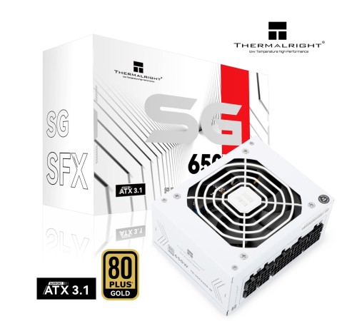 Блок питания 650W/ Power Supply Thermalright, 650W 80+ Gold (SFX, 3.1, Full modular, 1x24(20+4)pin, 1xCPU 8(4+4)pin, 2xPCIe*2 8(6+2)pin, 3xSATA3, 3xMOLEX4pin, Active, 92x92mm, 100x125x64mm, APFC, OPP, OVP, OTP, OCP, SCP, UVP, white) Блок питания 650W/ Power Supply Thermalright, 650W 80+ Gold (SFX, 3.1, Full modular, 1x24(20+4)pin, 1xCPU 8(4+4)pin, 2xPCIe*2 8(6+2)pin, 3xSATA3, 3xMOLEX4pin, Active, 92x92mm, 100x125x64mm, APFC, OPP, OVP, OTP, OCP, SCP, UVP, white)