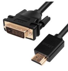 Greenconnect Кабель HDMI-DVI 10.0m черный, OD8.0mm, 28/26 AWG, позолоченные контакты, 19pin AM / 24+1M AM Dual Link, тройной экран, GCR-51509