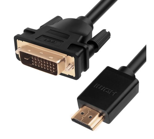 Greenconnect Кабель HDMI-DVI 10.0m черный, OD8.0mm, 28/26 AWG, позолоченные контакты, 19pin AM / 24+1M AM Dual Link, тройной экран, GCR-51509 Greenconnect Кабель HDMI-DVI 10.0m черный, OD8.0mm, 28/26 AWG, позолоченные контакты, 19pin AM / 24+1M AM Dual Link, тройной экран, GCR-51509