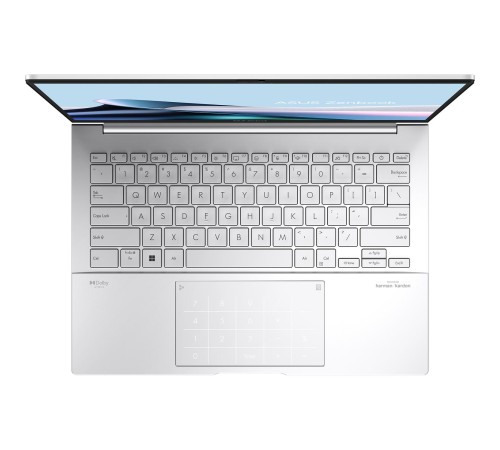 Ноутбук/ ASUS UX3405MA-QD488W 14"(1920x1200 OLED 16:10)/Intel Core Ultra 7 155H(1.4Ghz)/16384Mb/1024SSDGb/noDVD/Int:Intel Arc graphics/Cam/BT/WiFi/75WHr/war 1y/1.22kg/Foggy Silver/Win11Home + EVO; алюм корп; NumberPad; чехол; USB-RJ45 кабель Ноутбук/ ASUS UX3405MA-QD488W 14"(1920x1200 OLED 16:10)/Intel Core Ultra 7 155H(1.4Ghz)/16384Mb/1024SSDGb/noDVD/Int:Intel Arc graphics/Cam/BT/WiFi/75WHr/war 1y/1.22kg/Foggy Silver/Win11Home + EVO; алюм корп; NumberPad; чехол; USB-RJ45 кабель