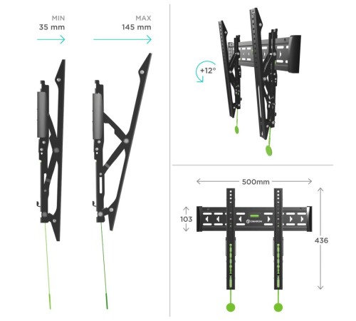 ONKRON кронштейн для телевизора 32"-65" наклонный, чёрный SN14 ONKRON кронштейн для телевизора 32"-65" наклонный, чёрный SN14