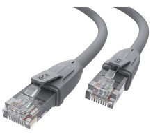 GCR Патч-корд сборный 10.0m LSZH UTP кат.6, серый, коннектор прозрачный+ABS колпачок, 24 AWG, ethernet high speed 1 Гбит/с, RJ45, T568B
