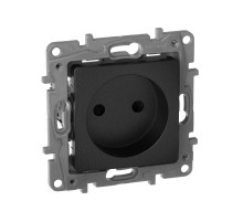 ETIKA Розетка 2К на винтах, защ. шт., антрацит