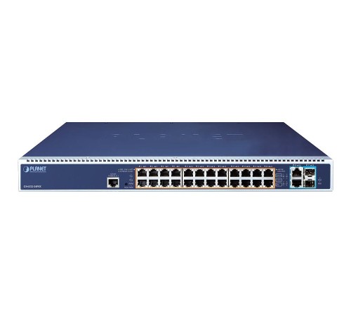 коммутатор/ PLANET GS-6322-24P4X L3 24-Port 10/100/1000T 95W 802.3bt PoE + 2-Port 10GBASE-T + 2-Port 10G SFP+ Managed Switch with dual modular power supply slots (24-port 95W PoE++, max. 2,280-watt PoE budget, RPS(1+1)/EPS(2+0) mode, ERPS Ring, ONVIF, Cyb