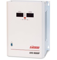 Стабилизатор POWERMAN AVS 8000P, ступенчатый регулятор, цифровые индикаторы уровней напряжения, 8000ВА, 110-260В, максимальный входной ток 50А, клеммная колодка, IP-20, навесной,  380мм х 310мм х 160мм, 14кг./ Stabilizer POWERMAN AVS 8000P, step-type regu