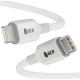 GCR Кабель PREMIUM 3.0m TypeC/Lightning MFI POWER DELIVERY 18 W, быстрая зарядка, белый силикон, AL case белый, белый ПВХ, GCR-53756