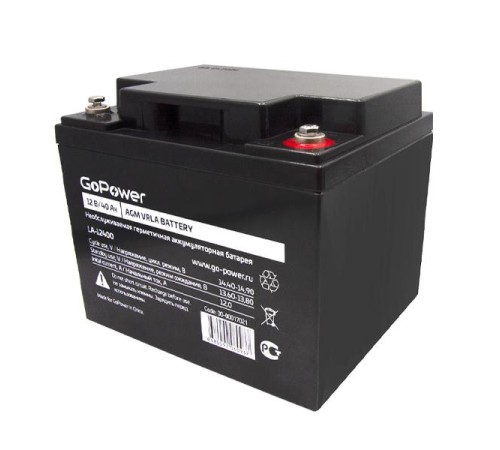 Аккумулятор свинцово-кислотный GoPower LA-12400 12V 40Ah Аккумулятор свинцово-кислотный GoPower LA-12400 12V 40Ah