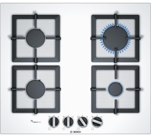 Встраиваемая газовая панель BOSCH Газ,  5.8x59x52 см, закаленное стекло, независимая, белая