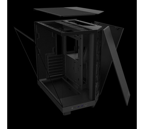 Корпус без блока питания/ Case NZXT H6 Flow, Midi-Tower, TG, 3x120mm, 2xUSB-A 3.2 + 1xUSB-C 3.2, ATX, mATX, mITX Black