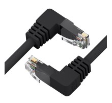 GCR Патч-корд прямой 7.5m UTP кат.5e, черный, верхний/нижний угол, литой, ethernet high speed, RJ45, T568B