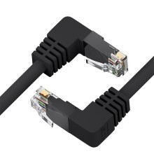 GCR Патч-корд прямой 7.5m UTP кат.5e, черный, верхний/нижний угол, литой, ethernet high speed, RJ45, T568B