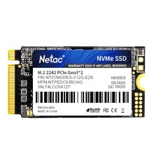 SSD накопитель Netac SSD N930ES 512GB PCIe 3 x2 M.2 2242 NVMe 3D NAND, R/W up to 1650/1500MB/s, IOPS(R4K) 180K/200K, TBW 300TB, 3y wty