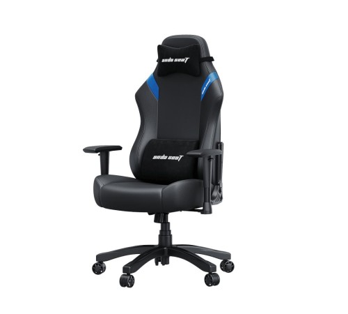 Кресло игровое Anda Seat Luna series цвет черный с синими вставками, размер L (110кг), материал ПВХ (модель AD18) Кресло игровое Anda Seat Luna series цвет черный с синими вставками, размер L (110кг), материал ПВХ (модель AD18)