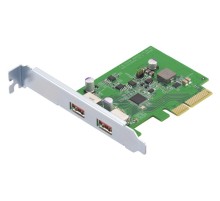 Карта расширения/ QNAP QXP-10G2U3A USB Dual Port Adapter, 2 x 10Gb / s USB 3.2 Gen 2, PCIe Gen3 x2