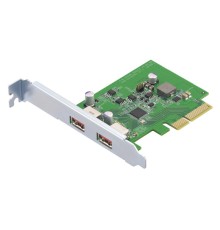 Карта расширения/ QNAP QXP-10G2U3A USB Dual Port Adapter, 2 x 10Gb / s USB 3.2 Gen 2, PCIe Gen3 x2