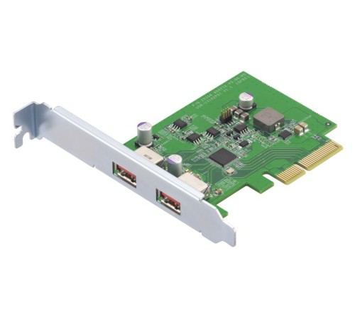 Карта расширения/ QNAP QXP-10G2U3A USB Dual Port Adapter, 2 x 10Gb / s USB 3.2 Gen 2, PCIe Gen3 x2