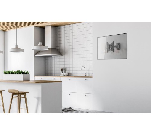 Кронштейн ONKRON/ 17-43" макс. 200*200, 1 колено, наклон -2º+12º, поворот 80º макс от стены 35-205мм, черный