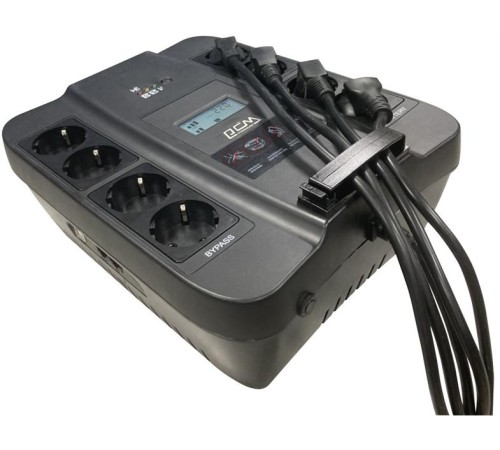 Источник бесперебойного питания Powercom Back-UPS SPIDER, Line-Interactive, LCD, AVR, 1100VA/605W, 8xSchuko outlets (4 surge & 4 batt), USB, black (1452054)
