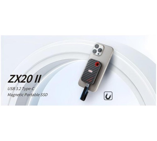SSD накопитель Netac ZX20 II 512GB USB 3.2 Gen 2 Type-C External Magnetic Portable SSD, R/W up to 2000MB/1800MB/s, with USB C to A cable and 20Gbps USB C to C cable 3Y wty SSD накопитель Netac ZX20 II 512GB USB 3.2 Gen 2 Type-C External Magnetic Portable SSD, R/W up to 2000MB/1800MB/s, with USB C to A cable and 20Gbps USB C to C cable 3Y wty