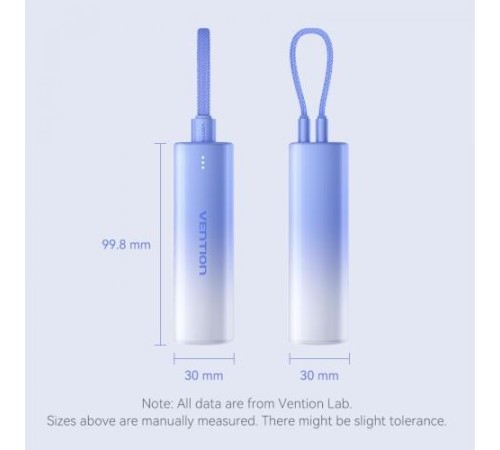 Power Bank Vention 5000mAh(USB-C + Lightning) 20W Серо-белый, шт. Power Bank Vention 5000mAh(USB-C + Lightning) 20W Серо-белый, шт.