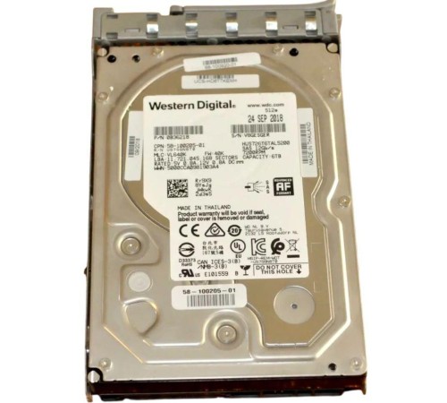 Жесткий диск/ HDD WD SAS  6Tb  7200 12Gb/s 512MB 1 year warranty (replacement HUS726T6TAL5204)