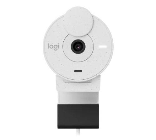 Веб-камера Logitech Webcam Brio 300, 1920x1080, Off-White, защитная шторка, USB-C, [960-001442]
