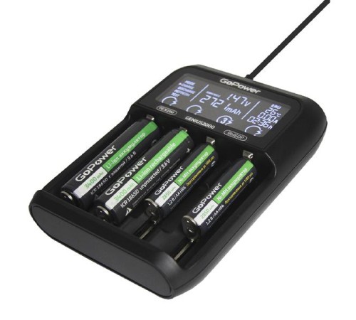 З/У для аккумуляторов GoPower Genius2000 Ni-MH/Ni-Cd/Li-ion/IMR/LiFePO4 4 слота (1/40)