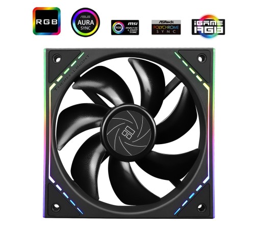Кулер для корпуса/ Case Cooler Thermalright TL-M12 (120x124x25mm, 4-pin PWM, ARGB, 47.6CFM, 23.2dBA, 1500RPM, Black) Кулер для корпуса/ Case Cooler Thermalright TL-M12 (120x124x25mm, 4-pin PWM, ARGB, 47.6CFM, 23.2dBA, 1500RPM, Black)