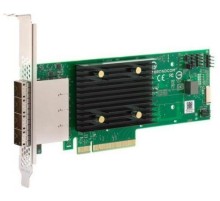 Контроллер Broadcom Controller 9500-16e SGL (05-50075-00) PCIe Gen4 x8 LP, Tri-Mode SAS/SATA/NVMe 12G HBA, 16port(4*ext SFF8644), 3816 IOC, 1 year