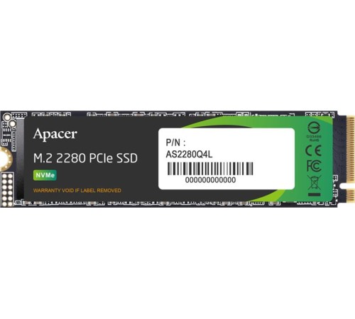 Твердотельный накопитель Apacer SSD AS2280Q4L 2TB M.2 2280 PCIe Gen4x4, R3600/W2800 Mb/s, 3D NAND, MTBF 1.5M, NVMe 1.4, 1200TBW, Retail, 3 years (AP2TBAS2280Q4L-1)