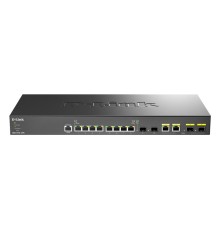 коммутатор D-Link PROJ Настраиваемый L2+ коммутатор, 8x10GBase-T, 2x10GBase-X SFP+, 2xCombo 10GBase-T/SFP+, CLI, консольный порт RJ-45