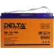 Батарея DELTA серия GEL, GEL 12-100, напряжение 12В, емкость 100Ач (разряд 10 часов),  макс. ток разряда (5 сек.) 900А, макс. ток заряда 20А, свинцово-кислотная типа AGM+GEL, клеммы под болт М6, ДxШxВ 333х173х216мм., вес 32.5кг., LCD, срок службы 10-12 ле