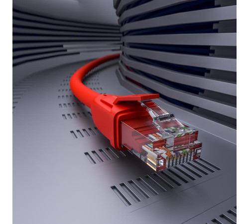 GCR Патч-корд прямой 3.0m UTP кат.6, красный, 24 AWG, ethernet high speed, RJ45, T568B, GCR-52405