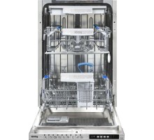 Встраиваемая посудомоечная машина Korting/ Полновстр., 45 см, 10 компл., Инверторный мотор, третья корзина для столовых приборов,  А+++, Электронное  управление, цифровой LED дисплей белого цвета Cold White, 9 программ, Программа SmartWash - 3 режима авто