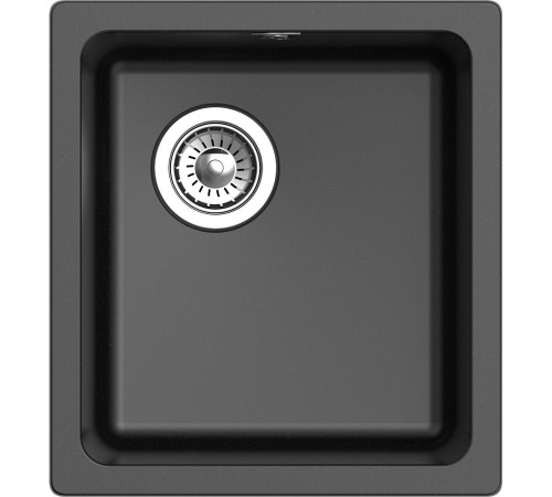 Кухонная мойка RIVELATO RIVELATO Мойка BERKANA 35 1-чаш 415*455, монтаж: универсальный, материал: кварц, цвет черный