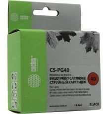 -/ Картридж струйный Cactus CS-PG40 черный (18мл) для Canon Pixma MP150/MP160/MP170/MP180/MP210/MP220/M