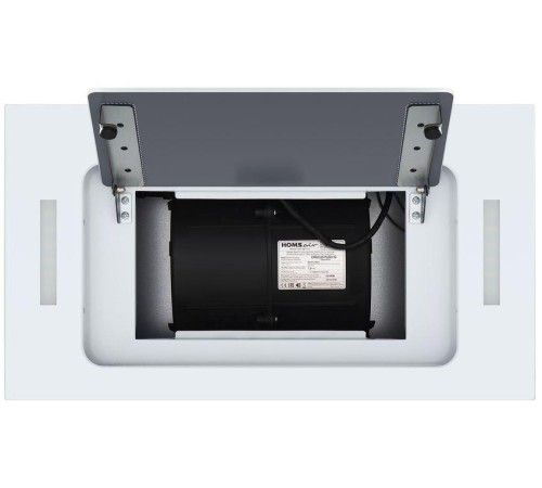 ВЫТЯЖКА HOMSair CROСUS PUSH 52 Glass White/ полновстраиваемая, кнопочное управление, 3 скорости, 850 м3/ч, до 30 м2, 53 дБ, угольный фильтр CF02X - 2 шт, ШхВхД: 518х191х290 мм, белый цвет